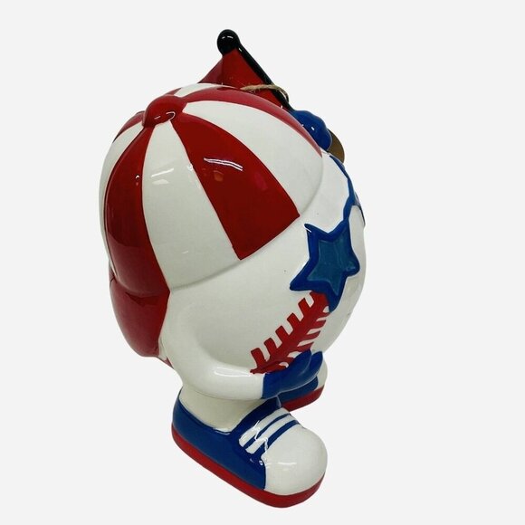 Stars & Stripes July 4th Independence Day Baseball Ball Boy Figurine Patriotic - Picture 3 of 5